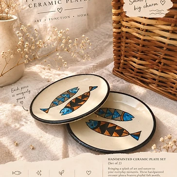 Handpainted Fish Ceramic Plates