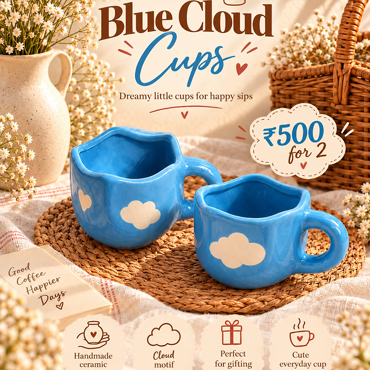 Blue Cloud Cups