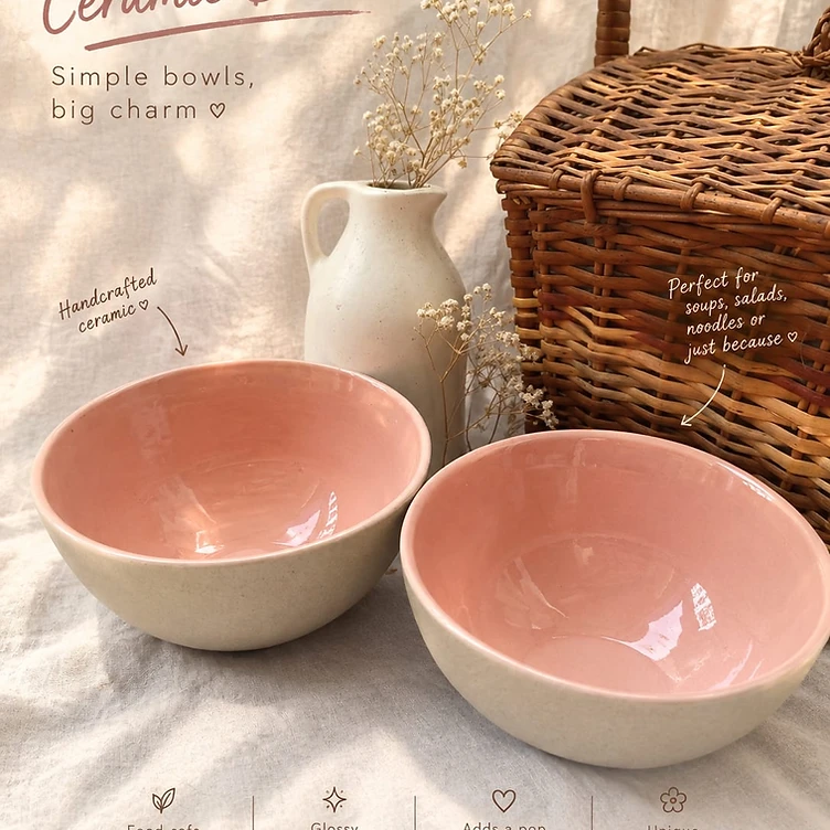 Blush Ceramic Bowls