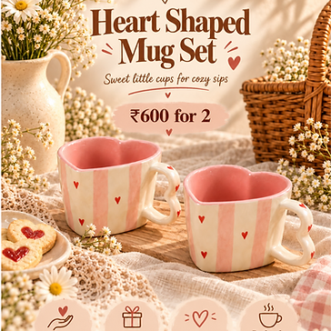 Heart Shaped Mug Set