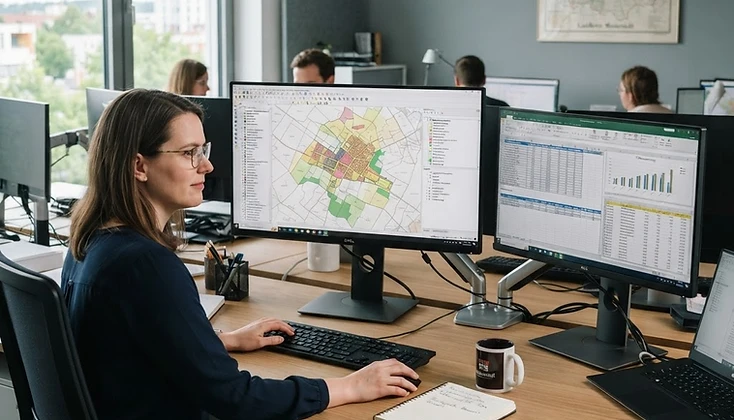 GIS-Arbeitsplatz mit Themenbrowser TB+