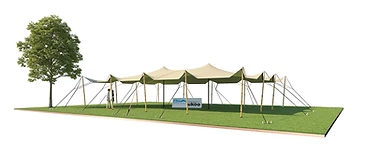 Vue 3D de configuration — 160 m² — Ouverte