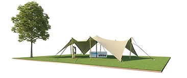 Vue 3D de configuration — 80 m² — Angles abaissés