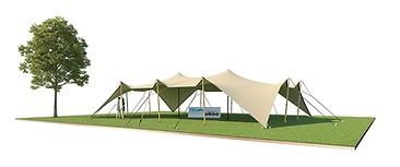 Vue 3D de configuration — 160 m² — Angles abaissés