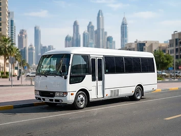 34 seater Mitsubishi Rosa staff transport bus in Dubai