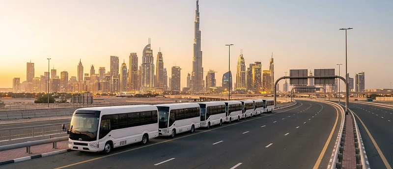 Staff transportation bus service in Dubai