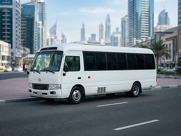 25-30 seater Toyota Coaster staff transport bus in Dubai