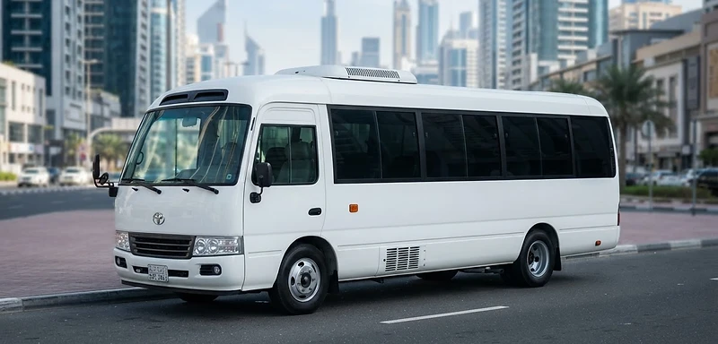 Restaurant staff transport bus in Dubai