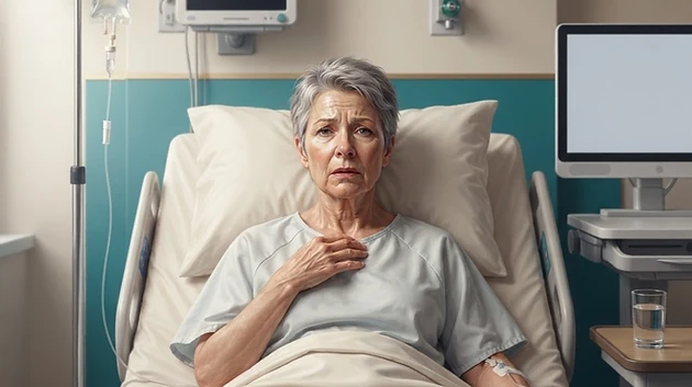 Illustrated hospital patient room for the simulation sample
