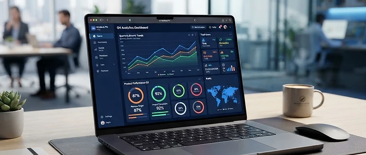 EquityFlow analytics dashboard on a laptop
