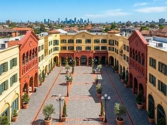 Aerial view of the forum courtyard
