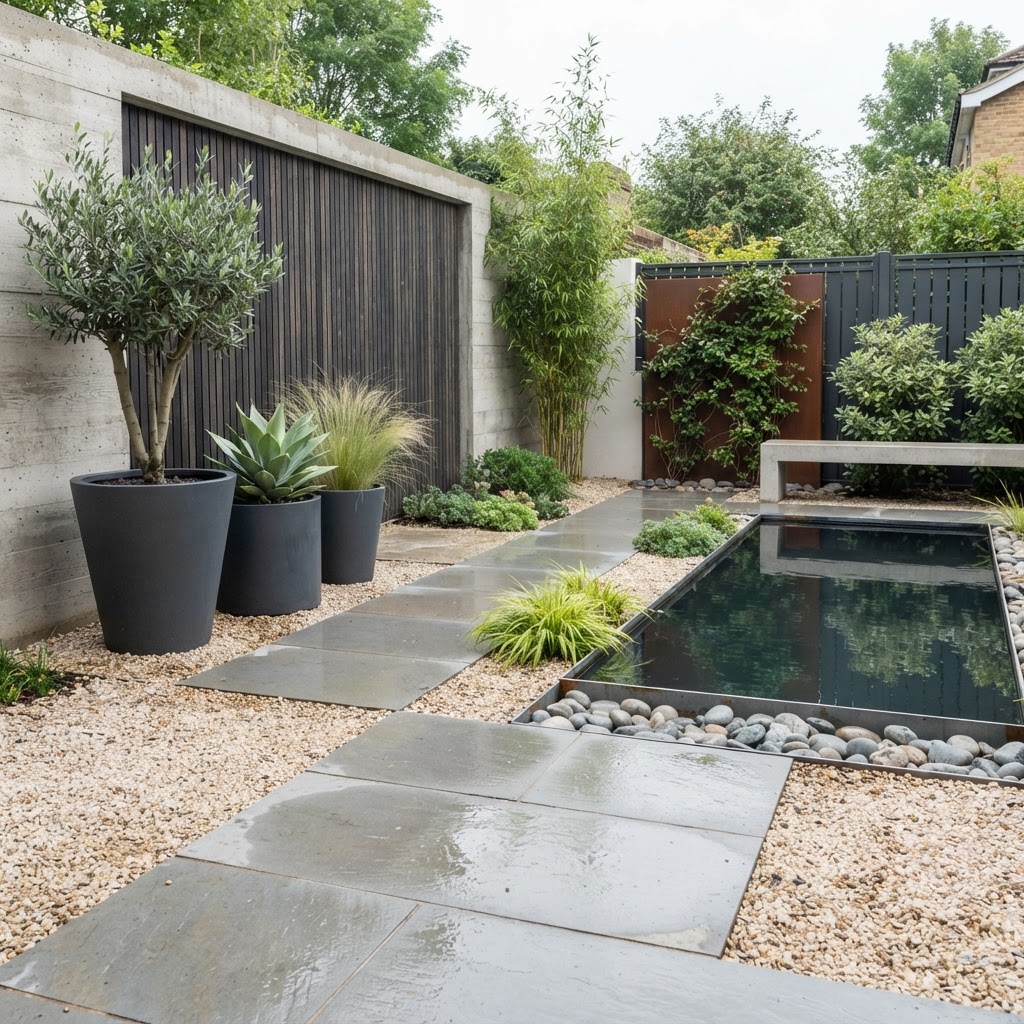 Clean modern garden