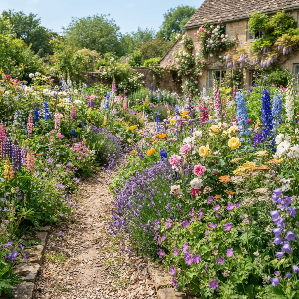 Colourful natural garden