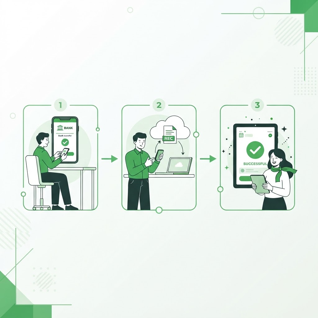 Processus de paiement en 3 étapes