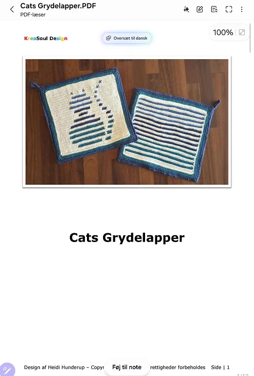 Cats Grydelapper : forhåndsvisning