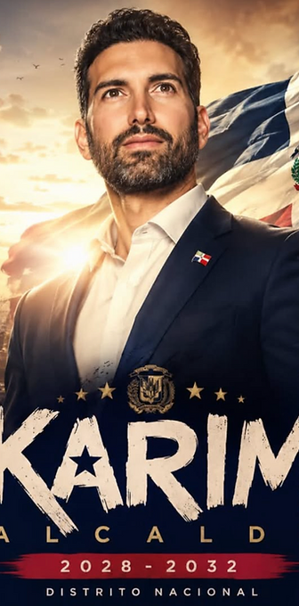 Karim, candidato a Alcalde del Distrito Nacional, observando su visión de la ciudad