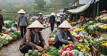 Trai Mat Morning Market by Bus