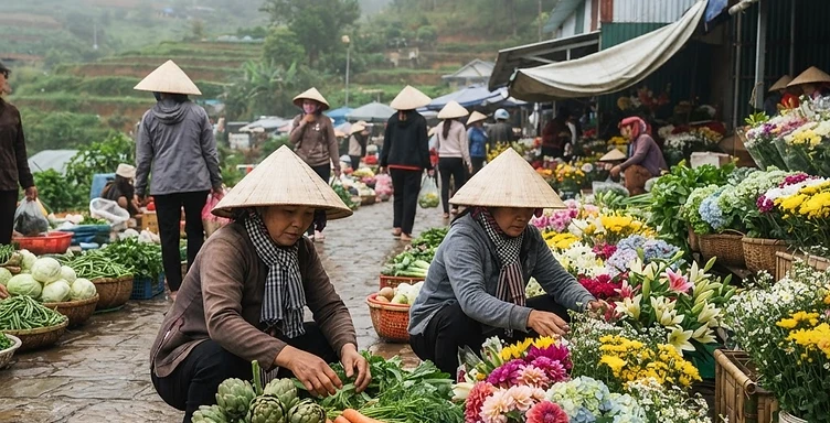 Trai Mat Morning Market by Bus
