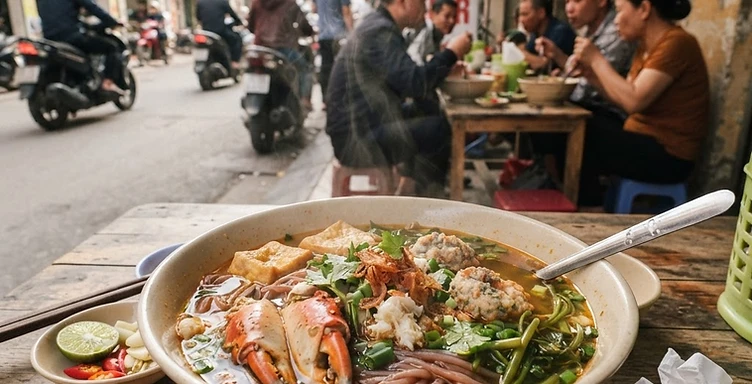 Hai Phong Crab Noodle Food Crawl by Electric Bus