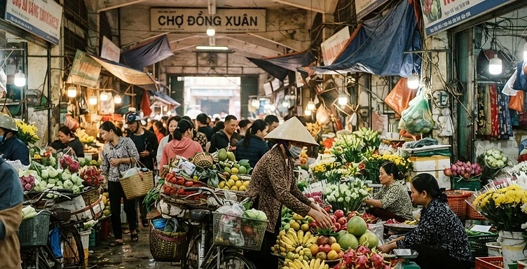 Dong Xuan Market Dawn & 36 Old Streets by Bus 09