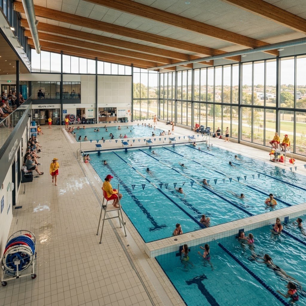 Modern indoor swimming pool facility