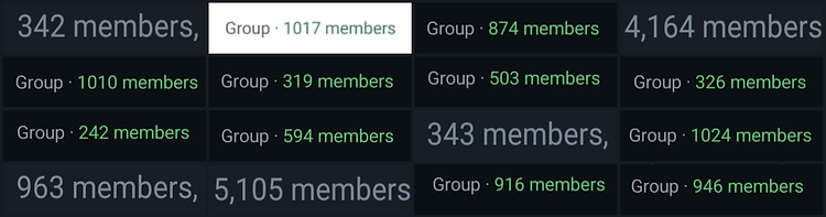 UK clinical advice groups on WhatsApp and Telegram with their member counts