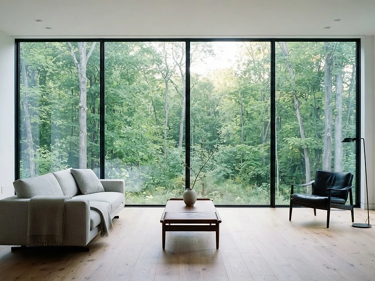 Modernes Wohnzimmer mit großem Fenster