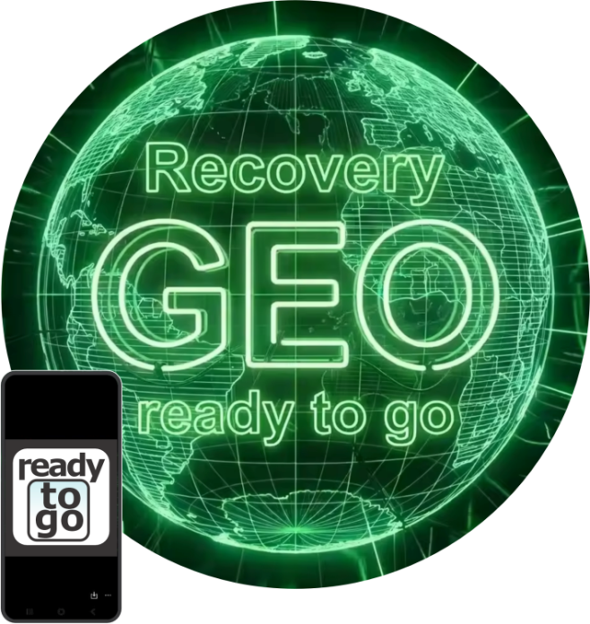 Recovery GEO — Global Editorial Organism globe graphic