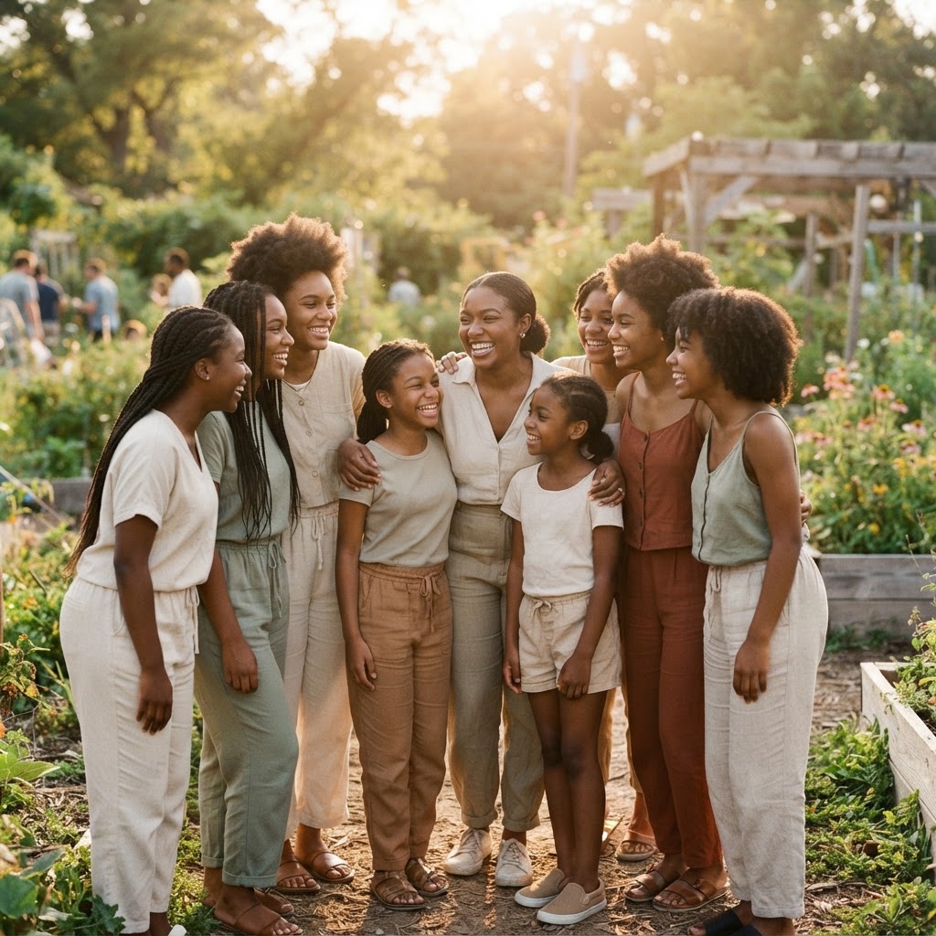 Young women sharing a hopeful moment in community