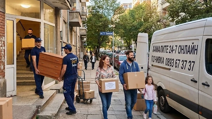 Екип на Хамалите 24/7 при преместване на апартамент в София