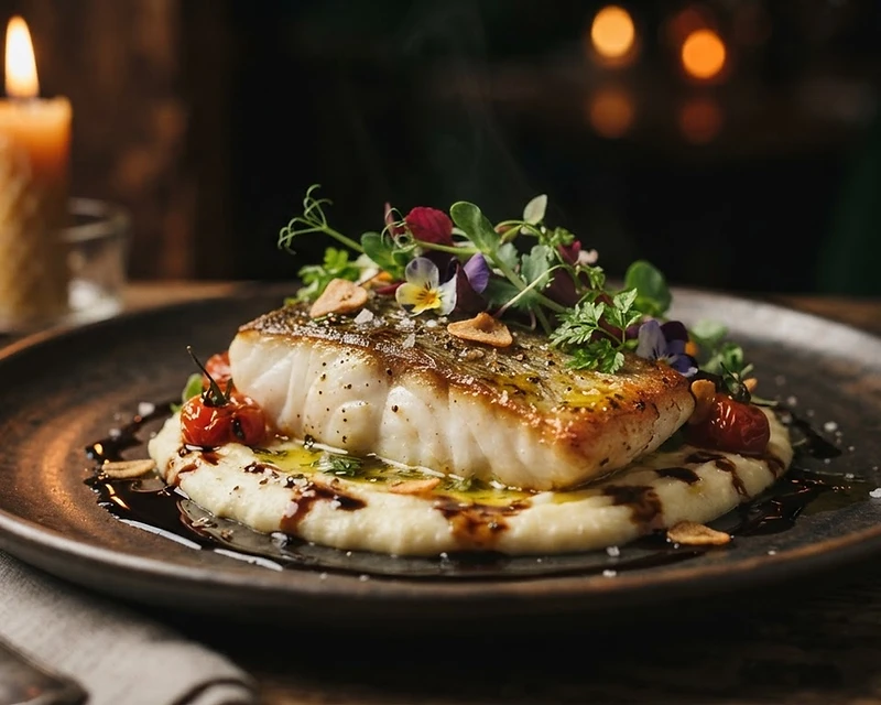A signature dish, side-lit and steaming