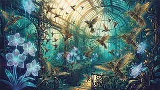Gears Amidst Luminescent Blooms