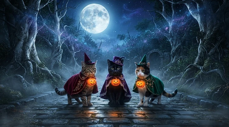 Midnight Feline Revelry