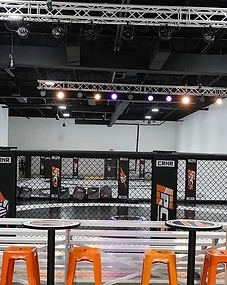 Paradigm® MMA cage and spectator seating area