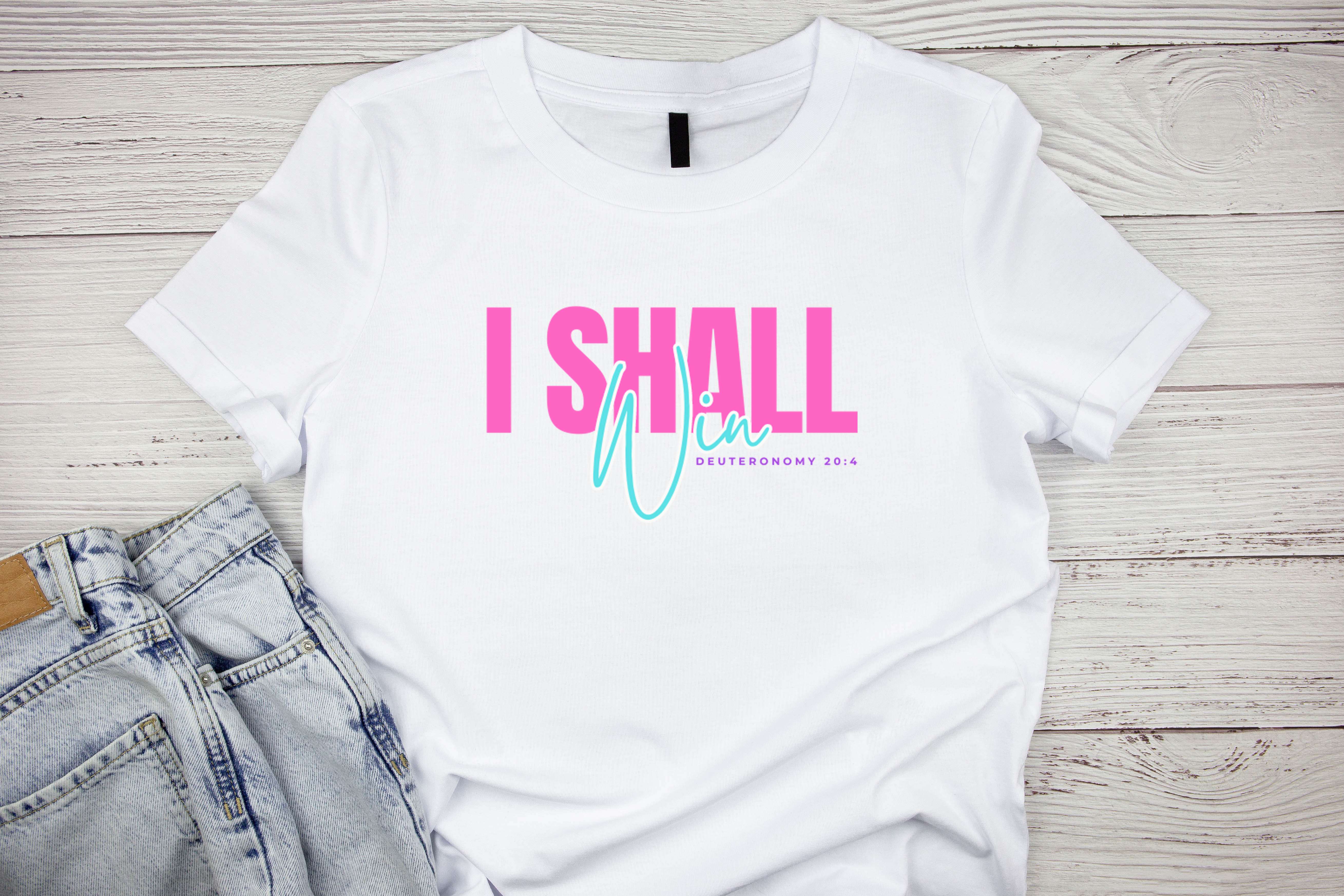 I Shall Win — Pink & Teal