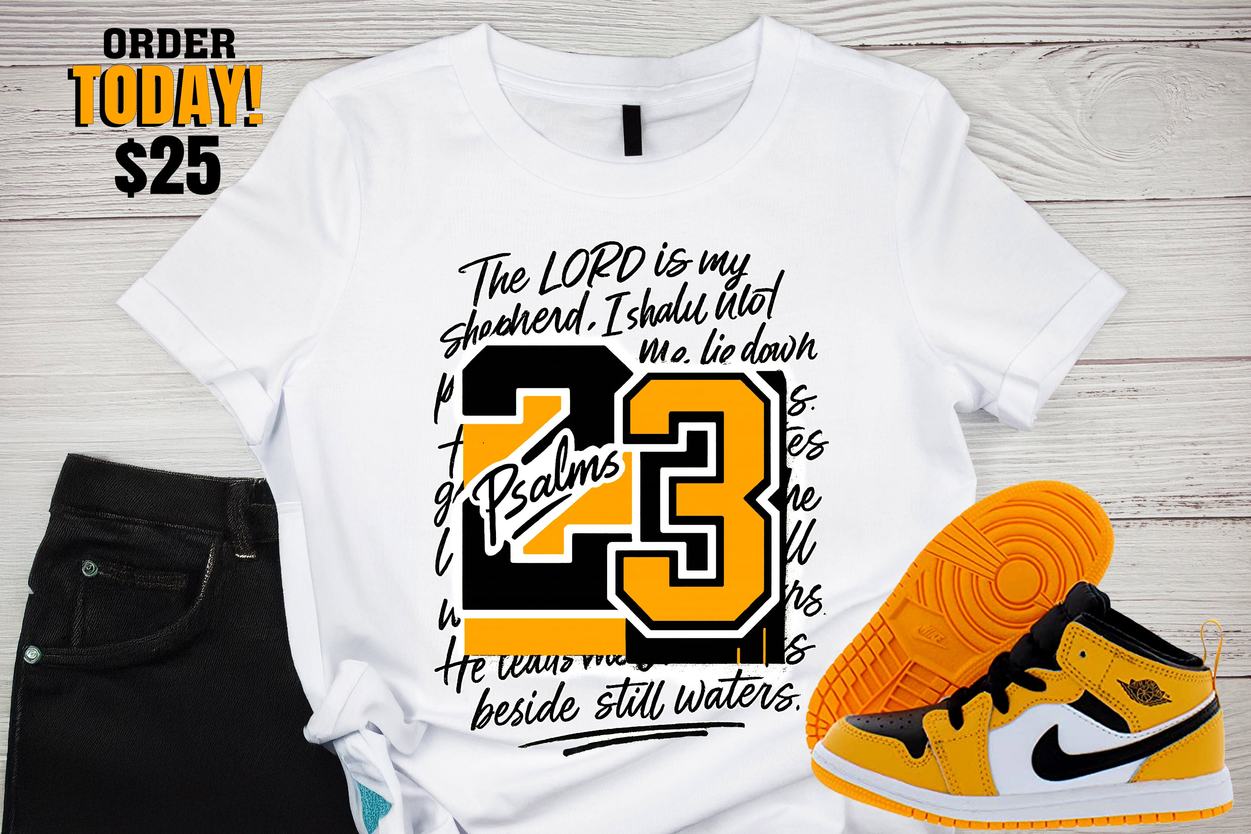 Psalms 23 — Yellow Script