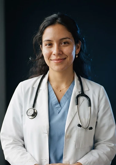 Doctora especialista con estetoscopio