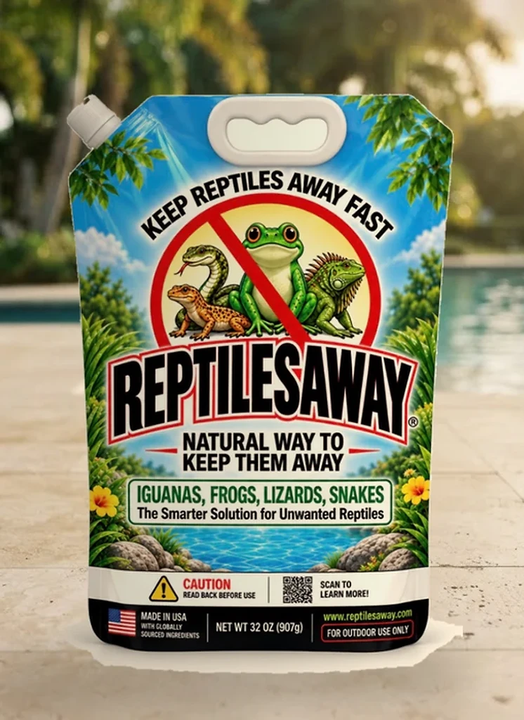 ReptilesAway 32 oz pouch on a pool deck