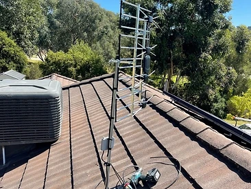 Roof Antenna Installation with Mast & Sealant - ABX Electronics Antennas gallery, Albury Wodonga