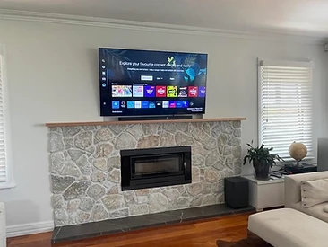 TV Wall Mount Above Stone Fireplace - ABX Electronics Antennas gallery, Albury Wodonga
