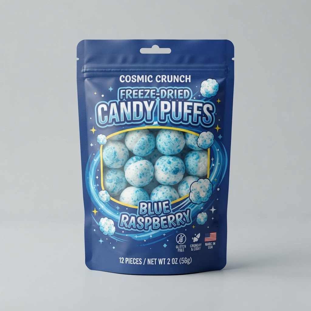 Freeze-Dried Candy Puffs Blue Variety