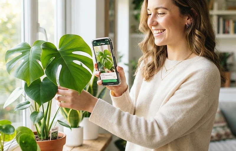 Plant Doctor AI scanning a sick plant and diagnosing its health problems