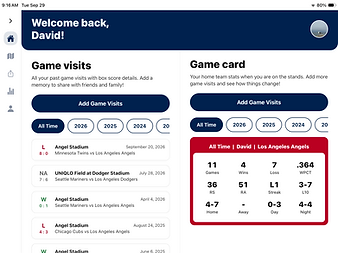 2Hito on iPad showing game visits and game card dashboards side-by-side