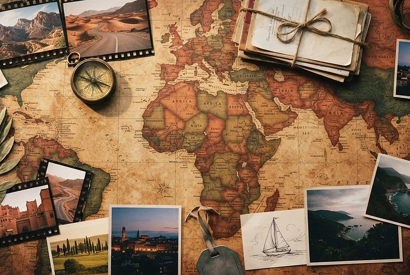 Wide cinematic travel landscape