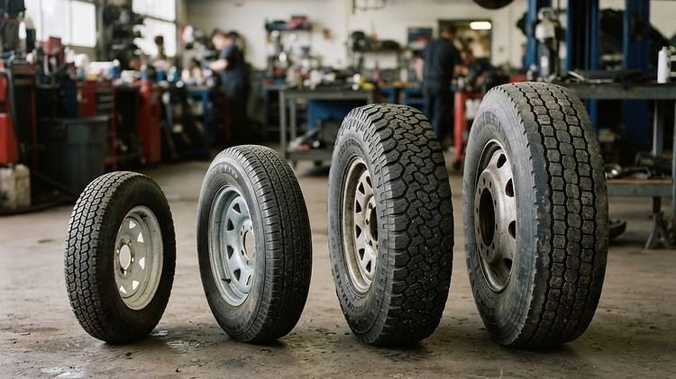 Chart comparing trailer tire load ranges C, D, E, and F