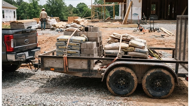 Diagram illustrating the 60/40 weight distribution rule on a utility trailer.