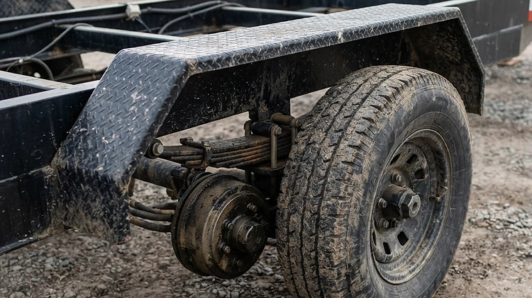 Tandem Axle Utility Trailer Tandem axle utility trailer suspension and wheels