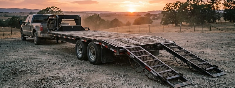 Heavy-duty equipment trailer serviced at Prime Trail Trailers