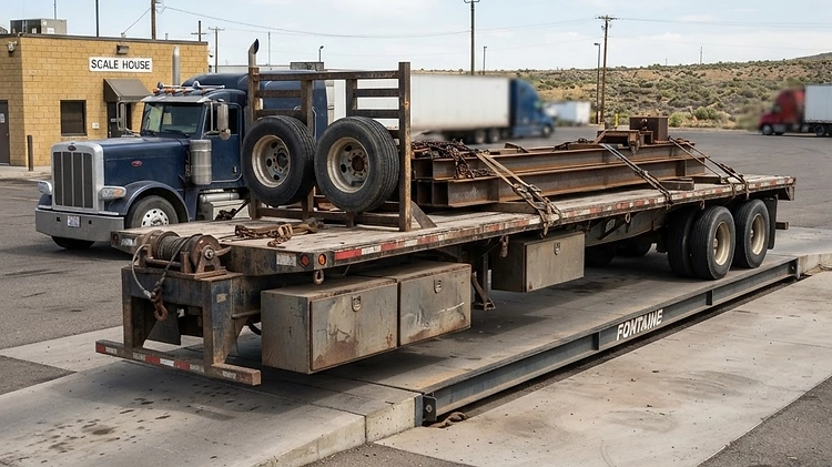 Trailer Accessories Impact on Payload Capacity A heavy-duty flatbed trailer equipped with aftermarket toolboxes and a winch