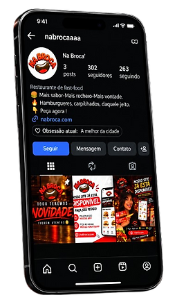 Celular Na Broca com perfil do Instagram